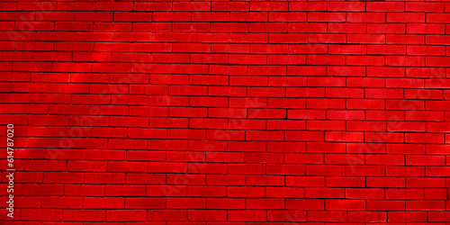Red brick wall background texture. Wallpaper background. Rough tile surface. Imitation of a brick wall. Textured background. Blank for design. Underlay or undercoat. Copy space for text
