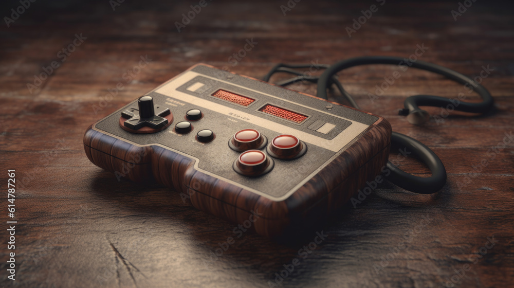 Fototapeta premium an old controller from a retro games console. Generative AI
