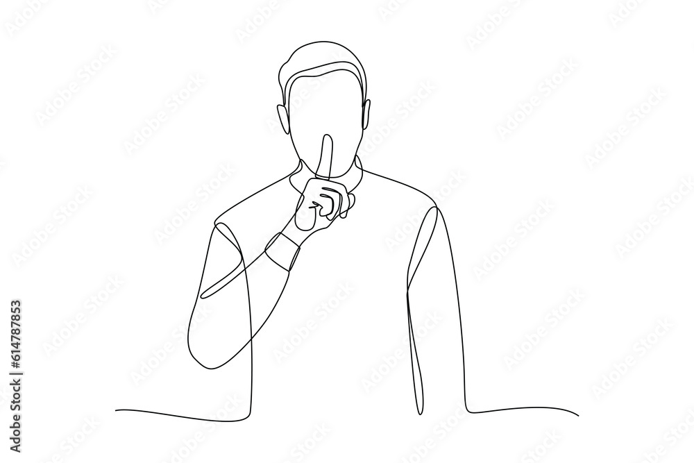 Continuous one line drawing Do not be noisy concept. Single line draw design vector graphic illustration. Continuous one line drawing Do not be noisy concept. Single line draw design vector graphic illustration.