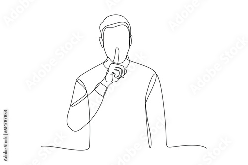 Continuous one line drawing Do not be noisy concept. Single line draw design vector graphic illustration.