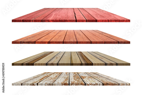 Set of wooden flooring isolated on transparent background, PNG File Format. © banphote