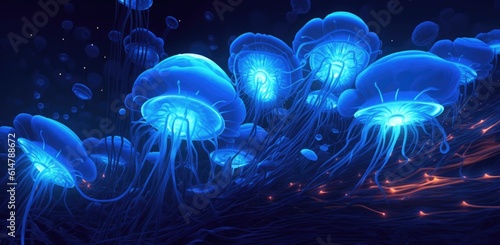 Transparent mushrooms or jellyfish © cherezoff