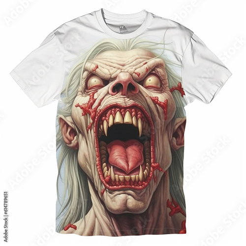 scary halloween zombie, Y2K t-shirt concept