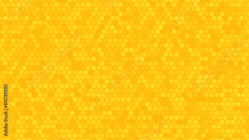 Hex texture. Yellow honeycomb geometric pattern, abstract chemistry technology science hexagonal modern paper cut origami vector textured wallpaper