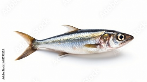 single anchovy takes center stage against a pristine white background