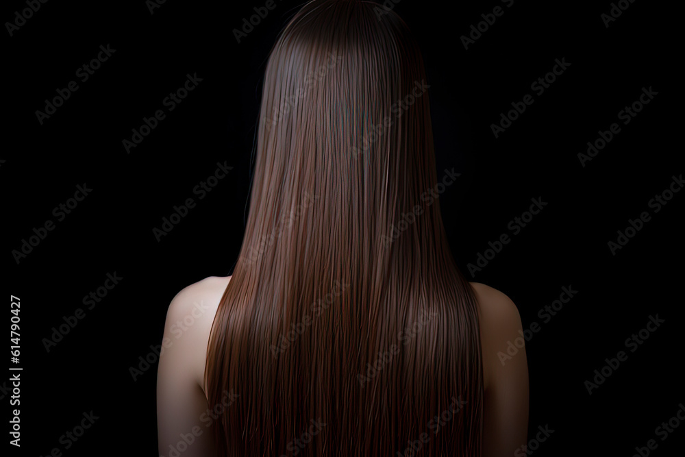 A woman's beautiful straight hair. AI technology generated image A woman's beautiful straight hair. AI technology generated image
