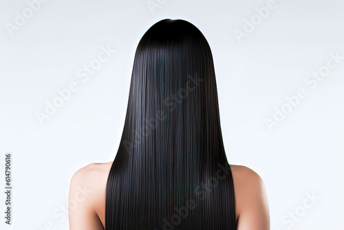 A woman's beautiful straight hair. AI technology generated image