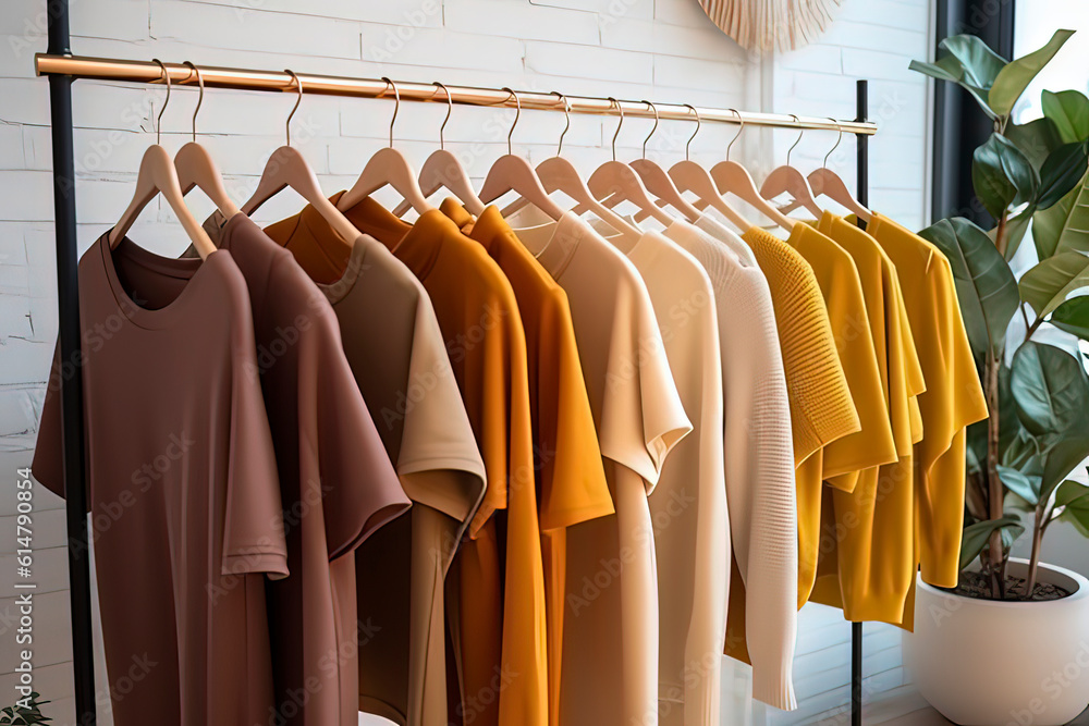 Obraz premium Shopping Center Women's Boutique Clothes shop. AI technology generated image