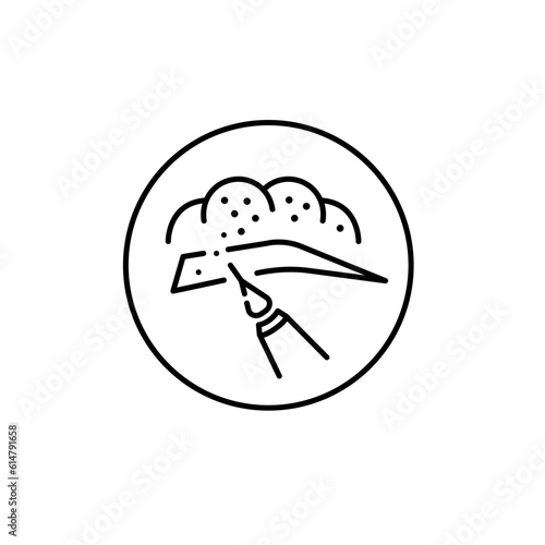 Permanent makeup line icon. Powder brows icon. Microblading , tattoo machine , tattoo artist icon. Vector illustration