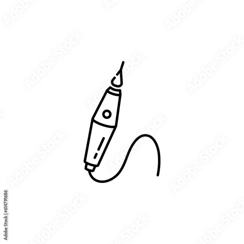 Permanent makeup line icon. Powder brows icon. Microblading , tattoo machine. Vector illustration
