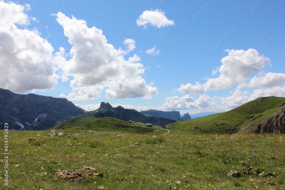 Fototapeta premium Holidays in Trentino Alto-Adige, one of the most beautiful clean regions of Italy, with breathtaking landscapes and lots of activities to do immersed in unspoiled nature!!