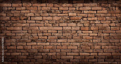 Old wall background with stained aged bricks, Generative AI, Generative, AI