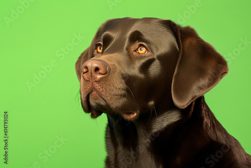 Labrador Retriever close up on greenscreen background © Hiutung