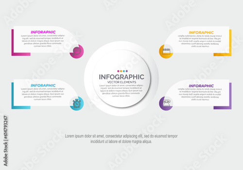 Business infographic label design collection