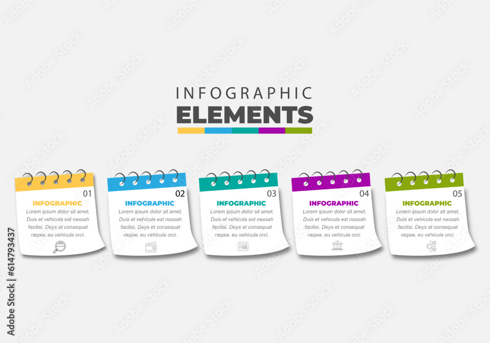 Flat gradient infographic with steps Flat gradient infographic with steps