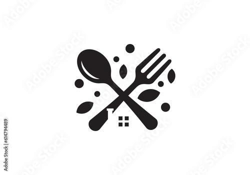 fork and spoon logo design. icon symbol for health restaurant food diet and etc.