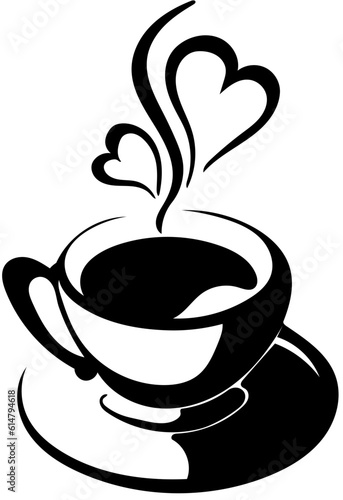 Print op canvas cup of coffee or tea vector