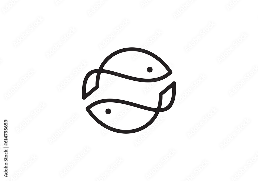 two fish logo design vector illustration two fish logo design vector illustration