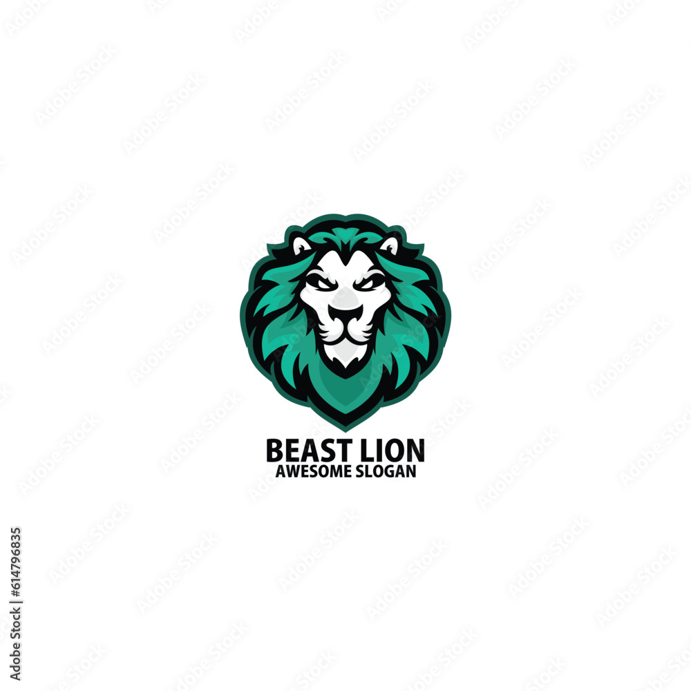 beat lion logo gaming esport design