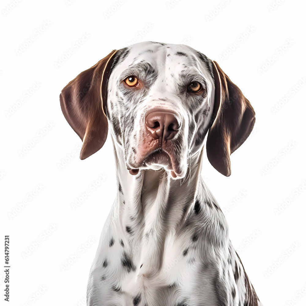 English Pointer , white background, Ai generated English Pointer , white background, Ai generated