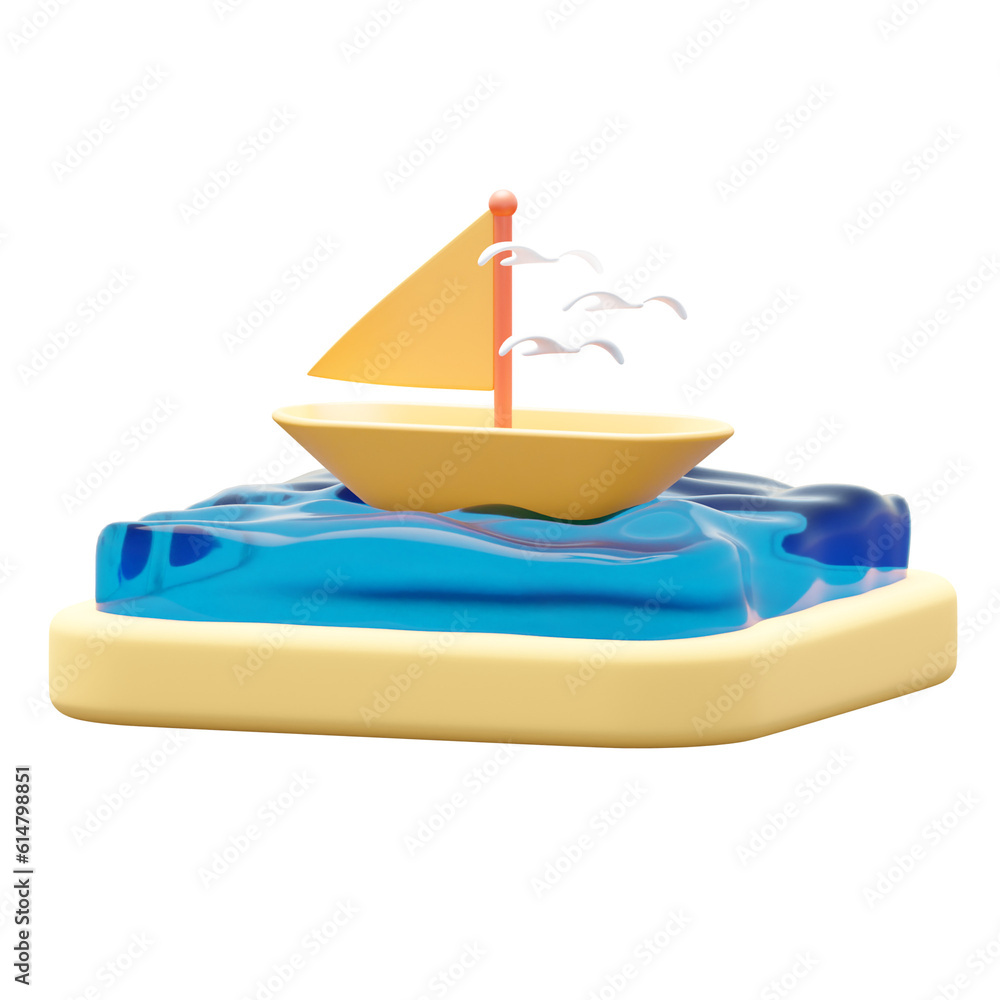 Fototapeta premium boat 3d illustration