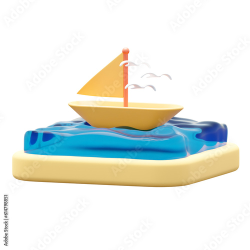 boat 3d illustration