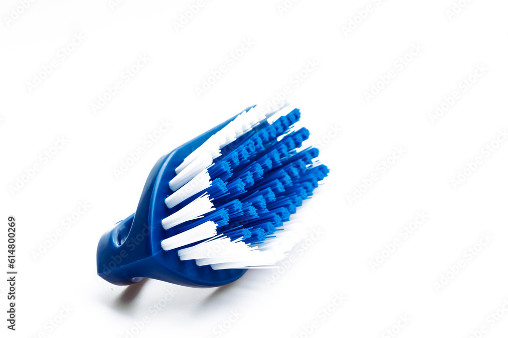 Blue floor brush isolated on white background, cleaning concept. Blue floor brush isolated on white background, cleaning concept.