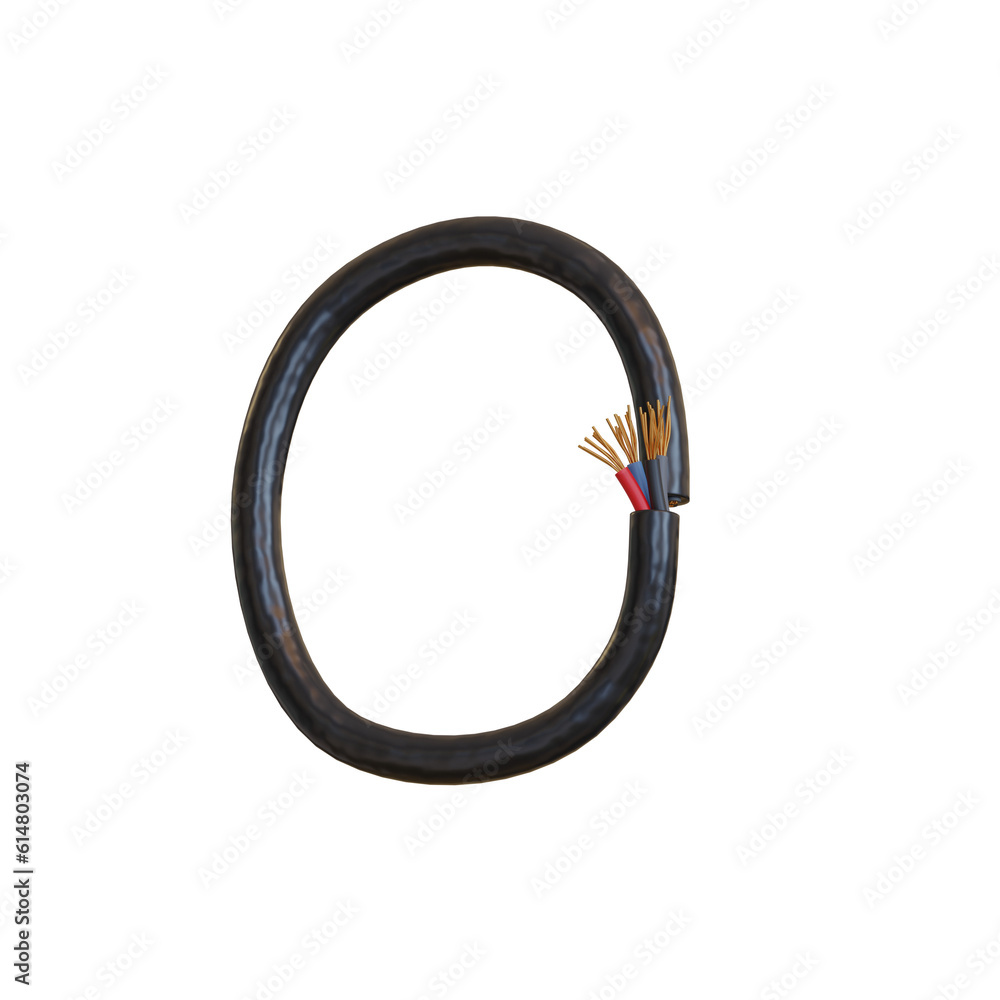 Electric Cable 3D Alphabet or PNG Letters Electric Cable 3D Alphabet or PNG Letters
