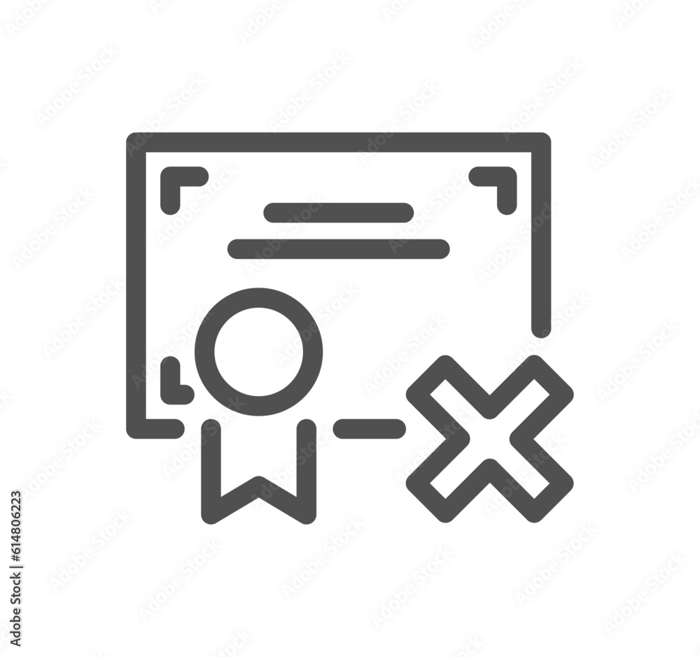 Diploma and certificate related icon outline and linear vector. Diploma and certificate related icon outline and linear vector.