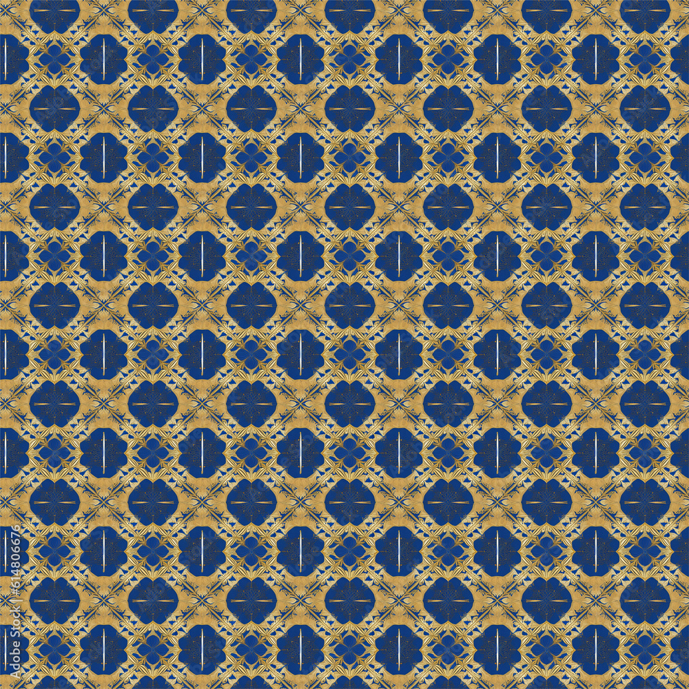 Gold and blue pattern background in art