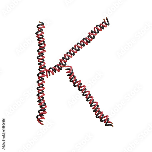 Twisted Electric Cable 3D Alphabet or PNG Letters