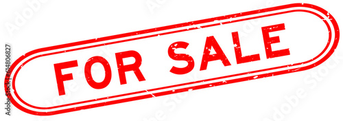 Grunge red for sale word rubber seal stamp on white background
