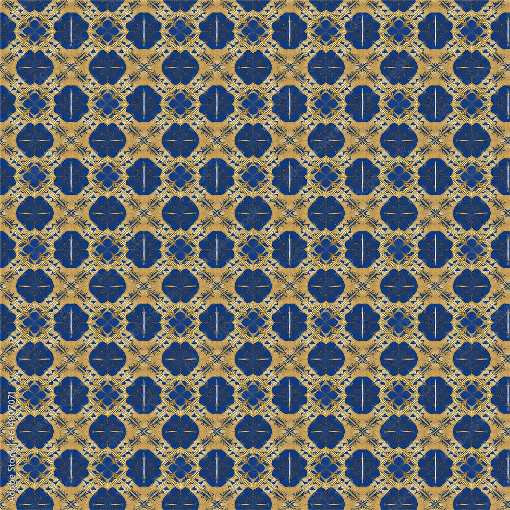 Gold and blue pattern background in art