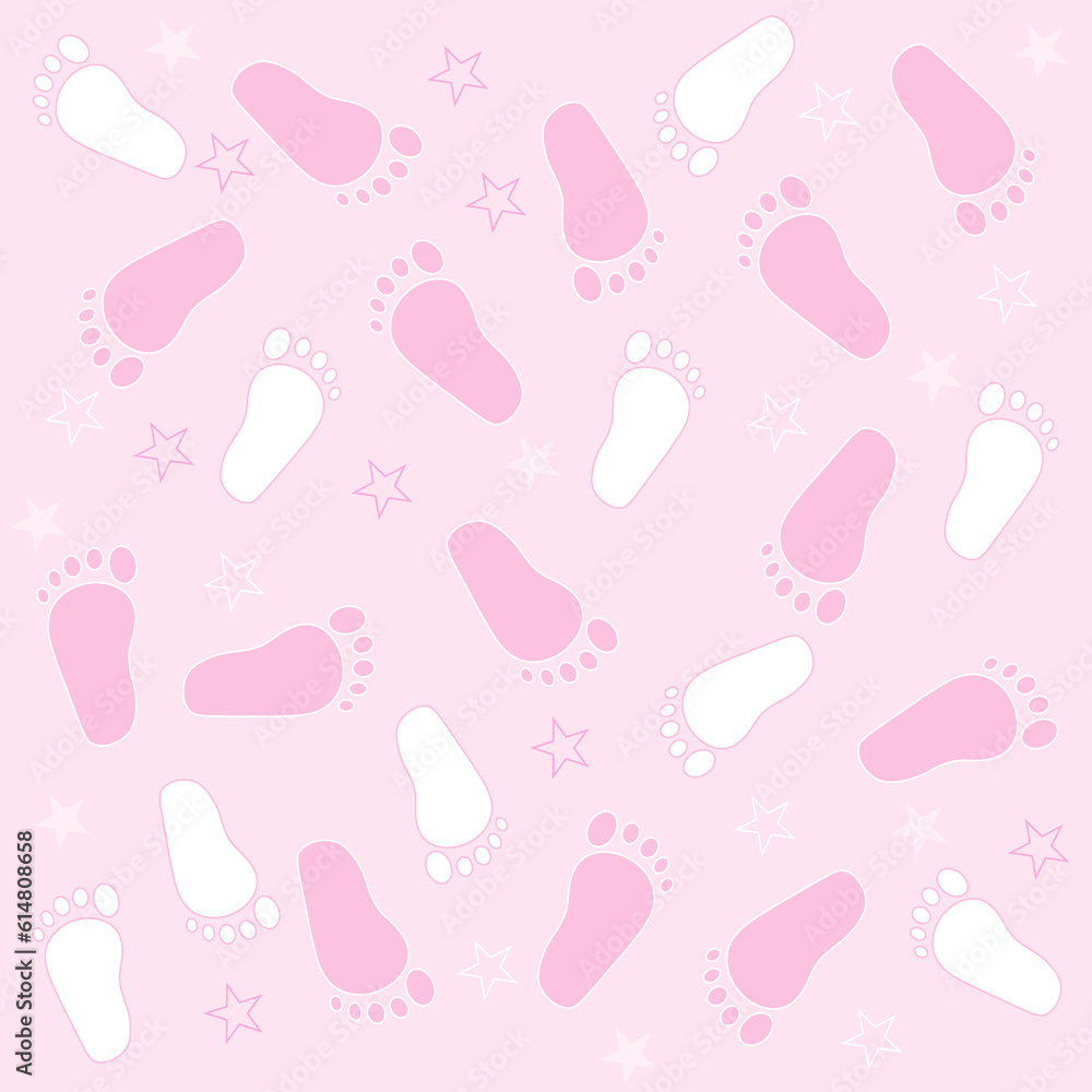 custom made wallpaper toronto digitalCheerful pink legs, feet, footprints, children's seamless pattern in soft pastel colors.