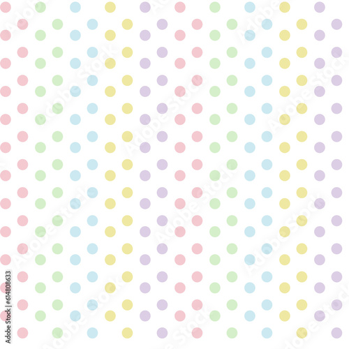 Cheerful colored dots, children's seamless pattern in soft pastel colors