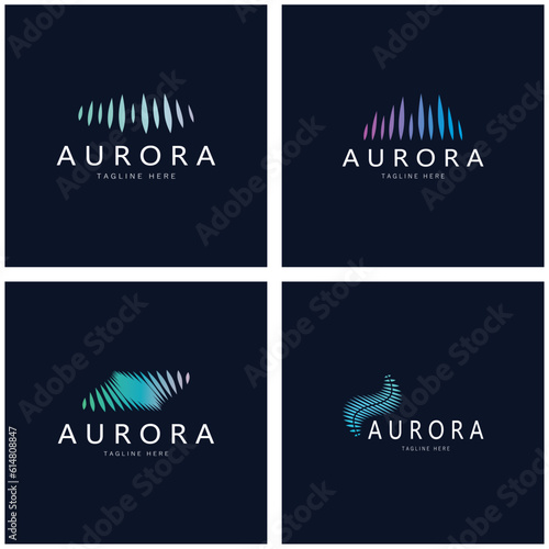 aurora logo design icon illustration vector template