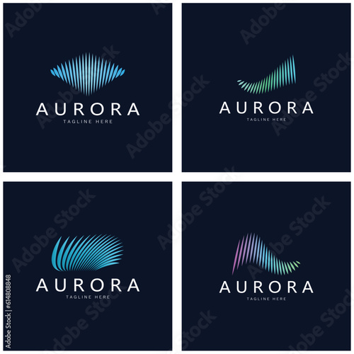 aurora logo design icon illustration vector template