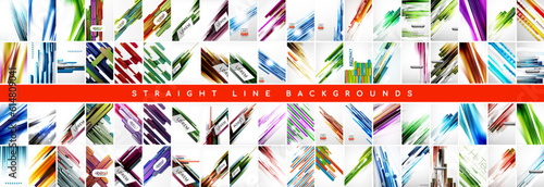 Mega collection of straight line geometric composition backgrounds. Backdrop bundle for wallpaper, banner, background, landing page, wall art, invitation, prints, posters