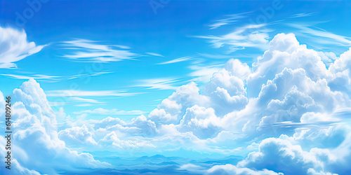 Blue sky with white cloud landscape background © Nhan