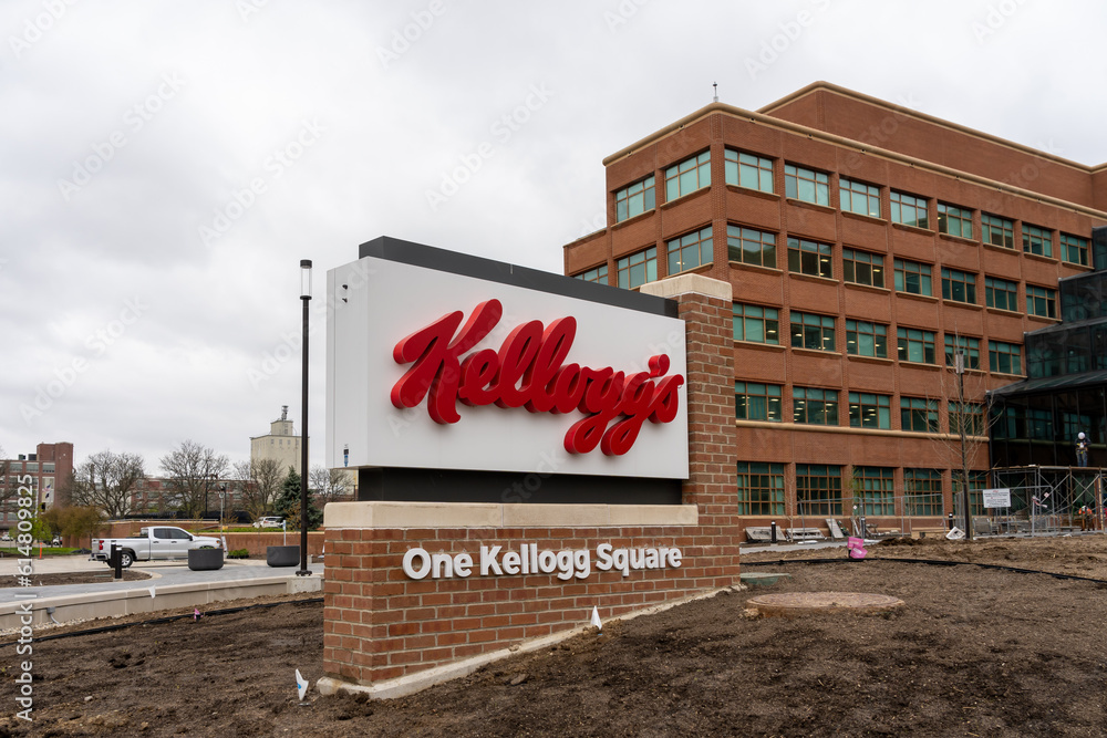 Kellogg #39 s headquarters in Battle Creek MI USA May 2 2023 Kellogg
