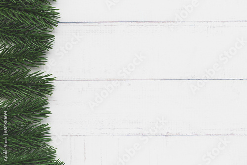 Fir tree branches on white ...