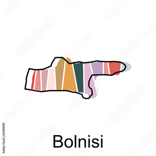 Bolnisi flag and map colorful illustration vector, Georgia (United States of America) Map Vector Design Template photo