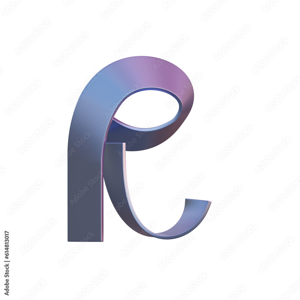 Gradient Waves 3D Alphabet or PNG Letters