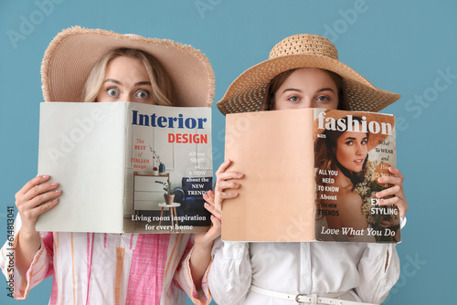 Young sisters in summer hat...