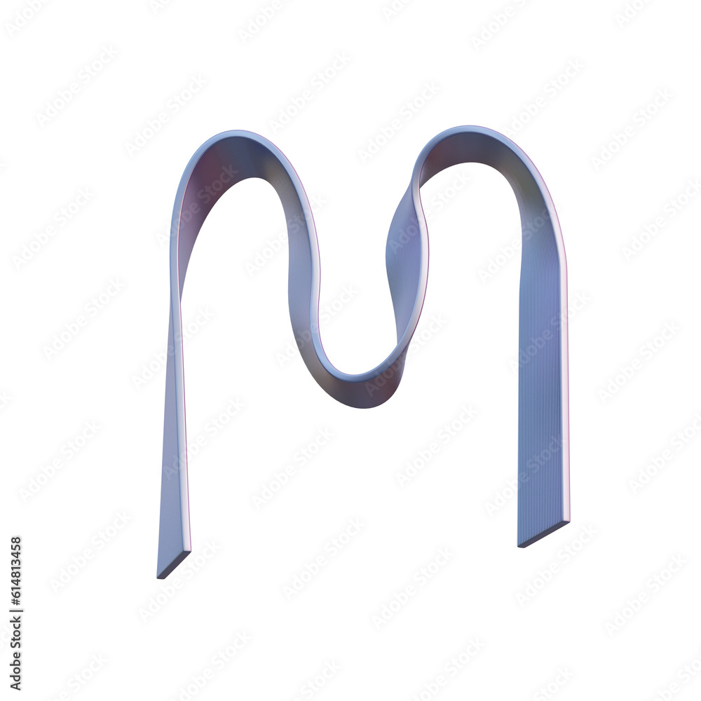 Gradient Waves 3D Alphabet or PNG Letters