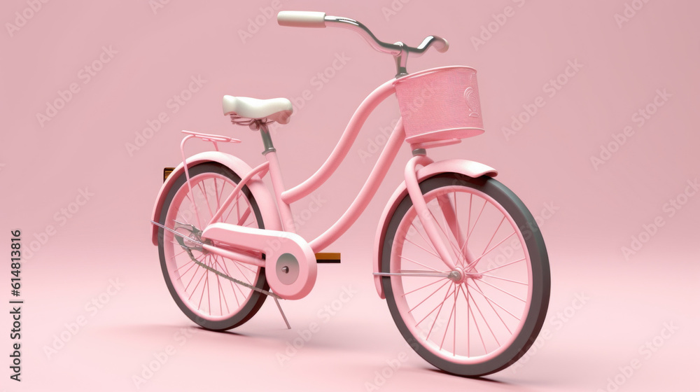 pink bicycle on pink pastel background pink bicycle on pink pastel background