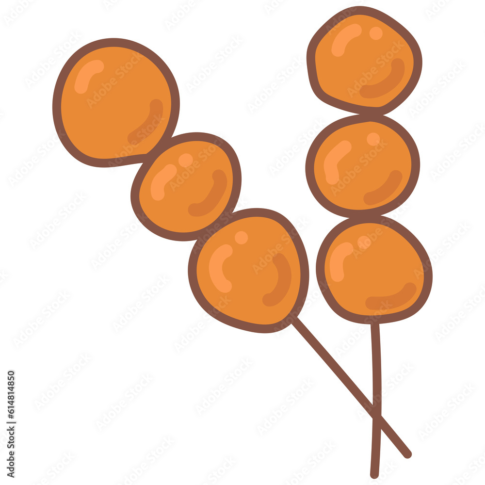 grilled meatballs doodle cartoon grilled meatballs doodle cartoon