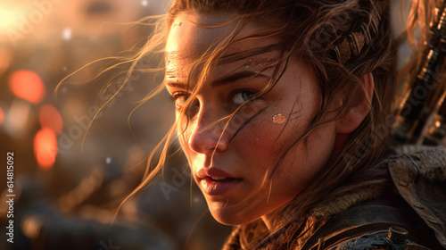 A photo taken from the medieval period of a gorgeous viking