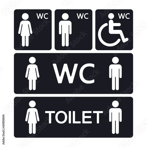 Toilet sign vector icon on white background.