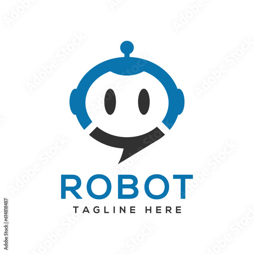Robot logo design concept. universal robotic logo.